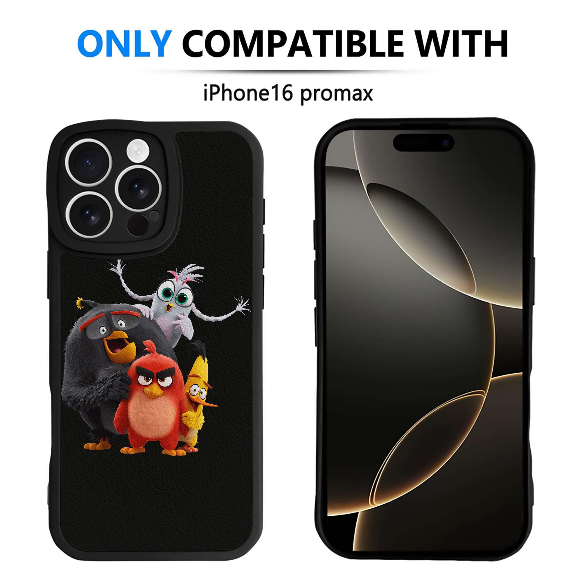 （画像用） Angry Birds アングリーバード 【iPhone 16シリーズ対応】シリコンスマホケース（レザー調） 材質：シリコン